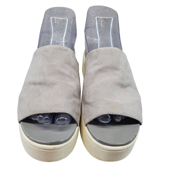 Marc Fisher Shoes Womens 7 Gray Textile Kandis Slides *Read* - Picture 4 of 12